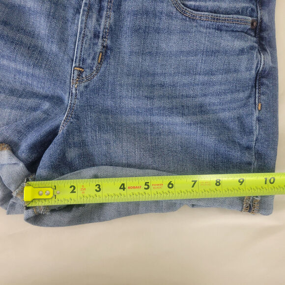 Old Navy Denim Shorts Womens 2 Blue Jean High Rise Cuffed Hem Medium Wash - Picture 6 of 15